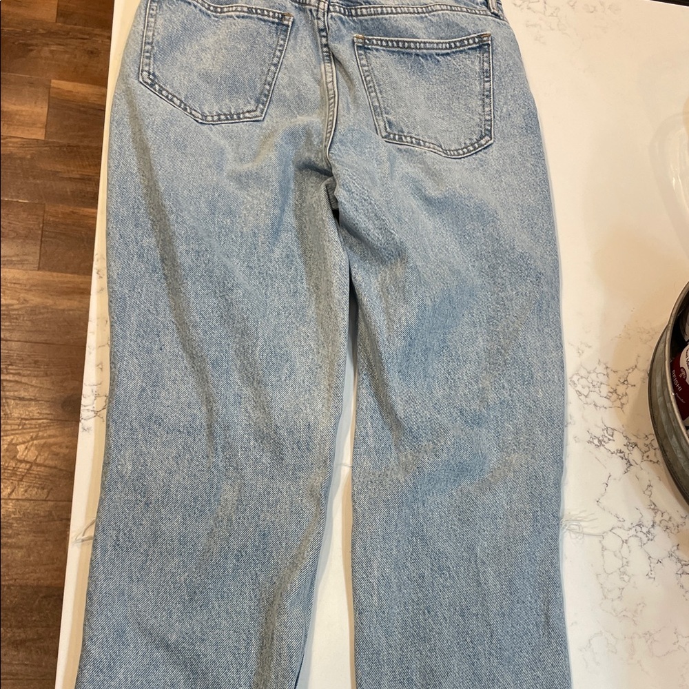 PacSun Light Blue Distressed Straight Leg "Mom" Jeans - Picture 3 of 3